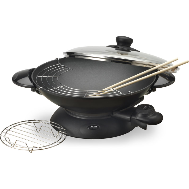 Aroma 6.5 Quart Electric Wok & Reviews Wayfair